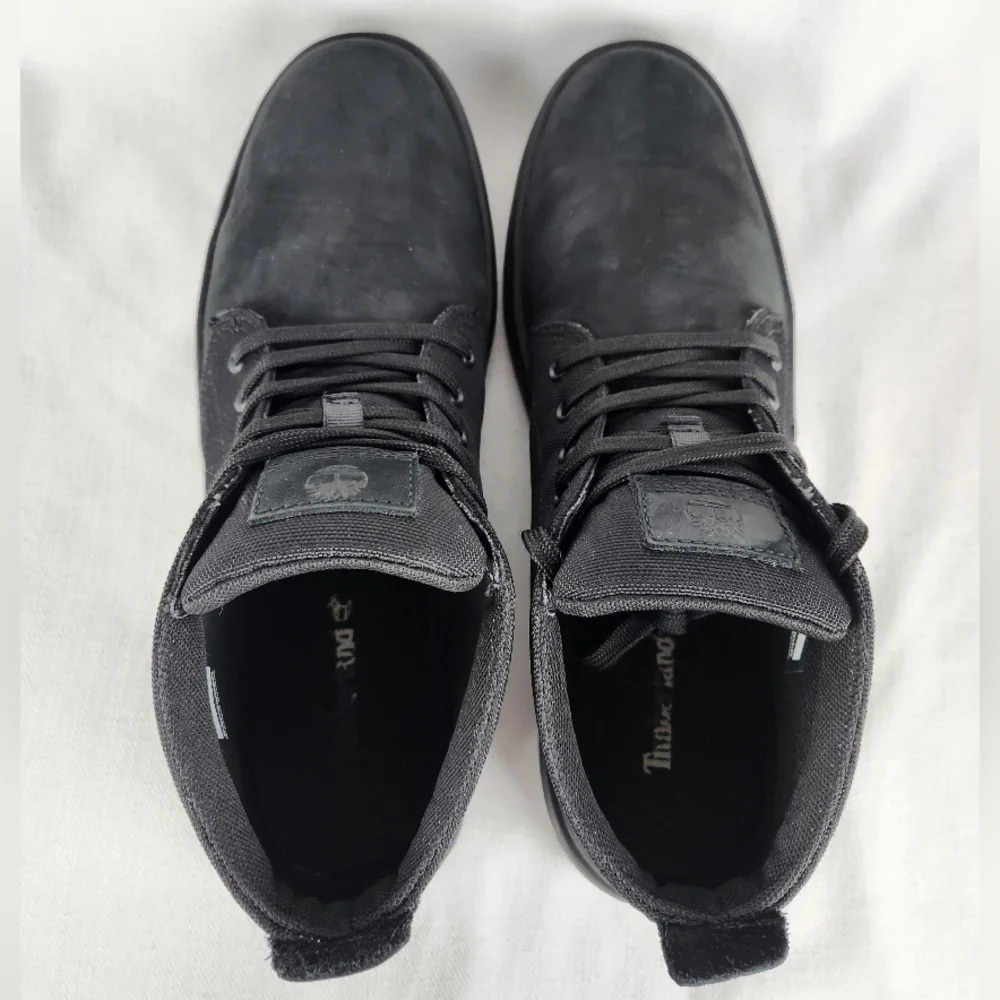 Timberland Suede Canvas Black Ankle Boots - Picture 6 of 10